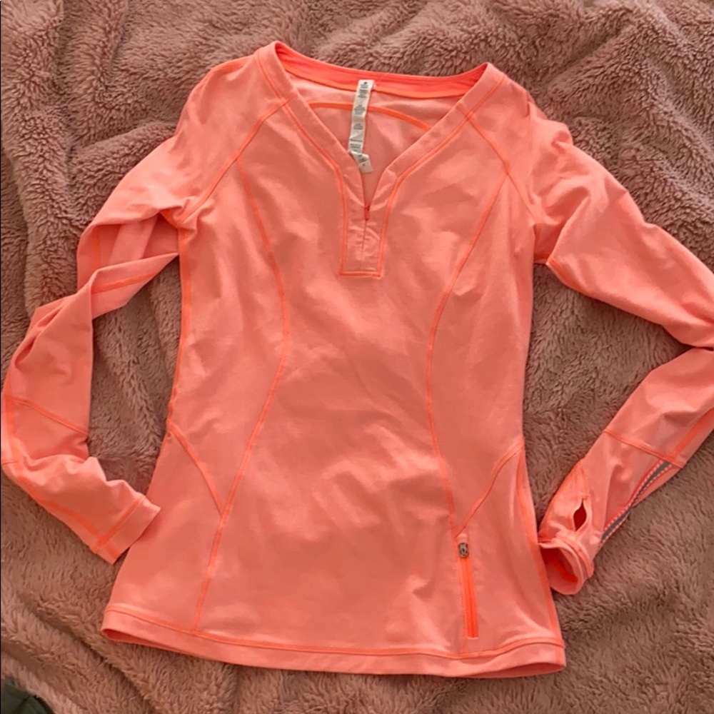 Lululemon Long Sleeve Top Coral/Light Orange Sz 6